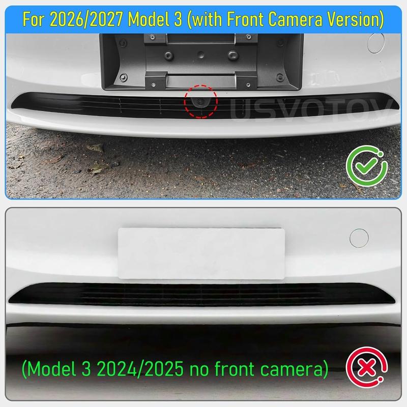 Grille Mesh Inserts for New 2026 2027 Tesla Model 3 Highland with Front Camera Version Front Bumper Air Inlet Vent Grille Cover