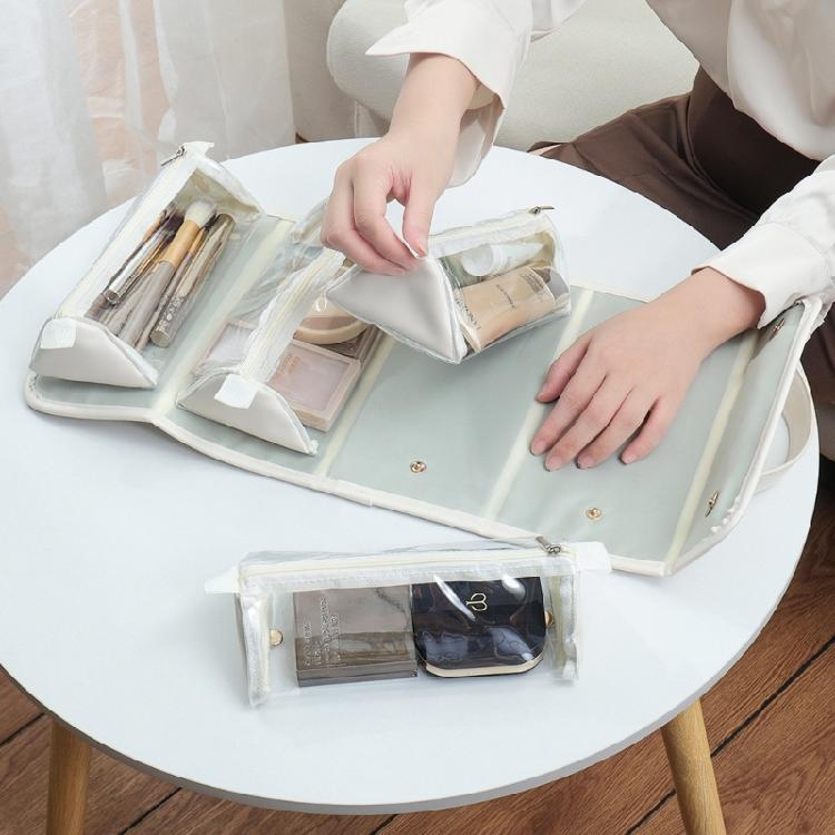 Convenient Storage  Toiletry Bag 4 in 1 Detachable Makeup Organizer Foldable Cosmetic Pouches for Travel and Daily Use