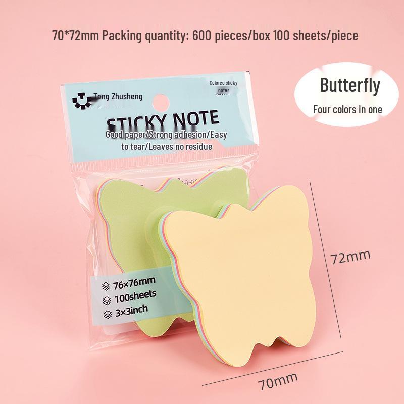 Creative Colorful Heart-shaped Sticky Notes Memo Pad for Students