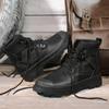 New Fashion High Top Men Boots Street Punk Style Motorcycle Boots Classic Black Lace Up Platform Casual Boots Plus Size Botas