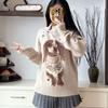 Arctic Velvet Washing Water, Lazy Cute Puppy Sweater Button Long-sleeved Knitted Sweater for Women's Autumn and Winter Relaxation