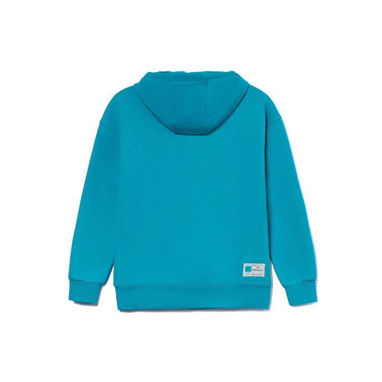 Li Ning Sport Fashion Series Solid Color Loose Zipper Hoodie Unisex Hoodies Jade-Blue AWDR867-4