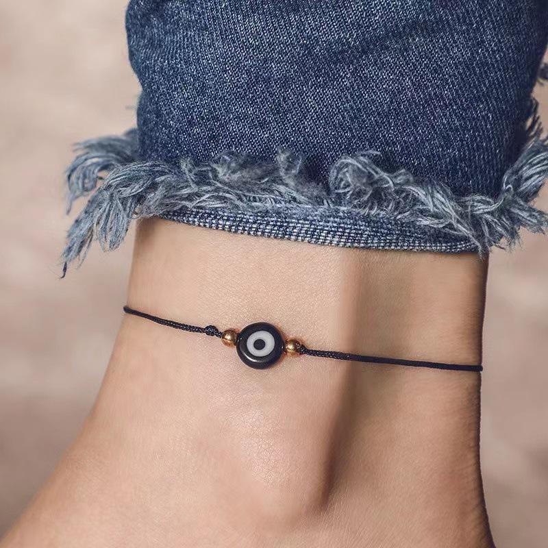 

JYL TS Bracelet Evil Eye Cord Design Provides Protection & Positive Flow Black срібну чашу кольору