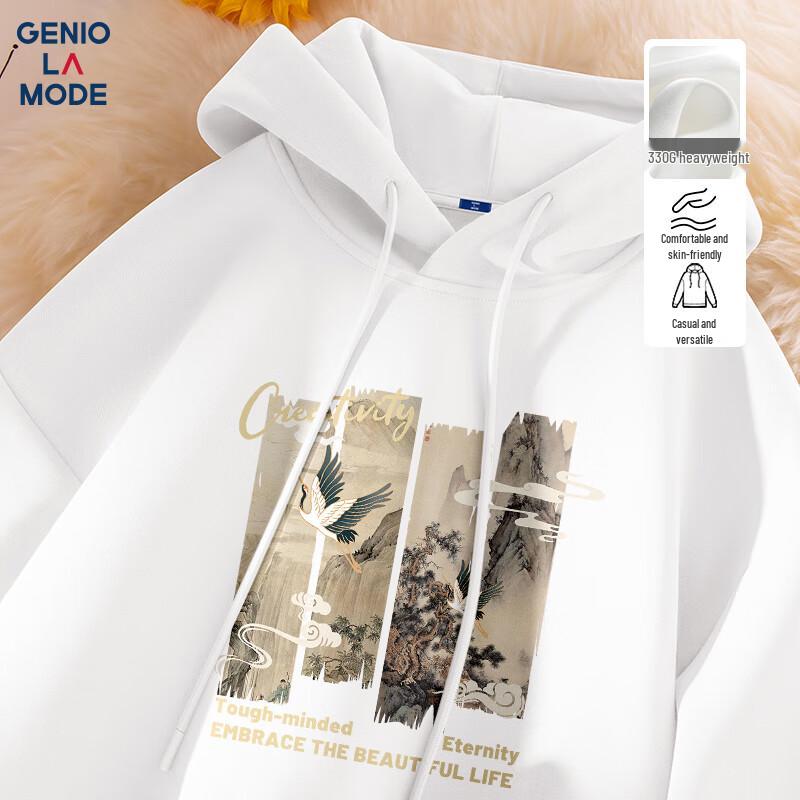 GENIOLAMODE Men's Heavyweight Hooded Pullover