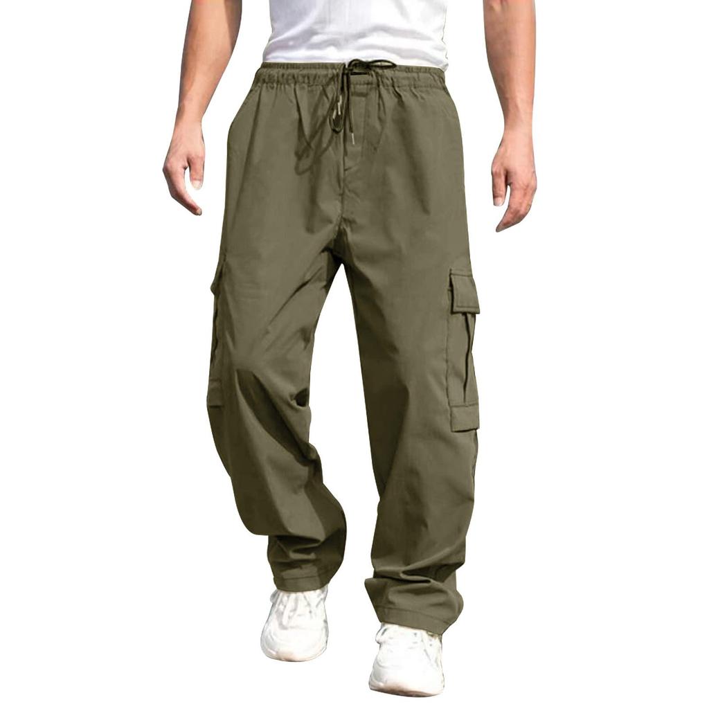 Summer 2023 Men's Loose Straight-Leg Cargo Pants - European and American Style