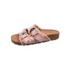 2025 Summer New Fashion Denim Belt Buckle Thick Sole Outer Wear Flat Beach Cool Slippers Women's Shoes