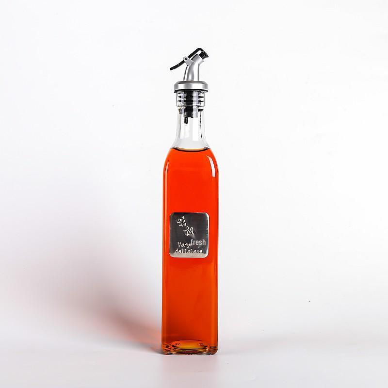 Leak-Proof Glass Oil Bottle - Kitchen Seasoning Container for Soy Sauce, Vinegar, or Wine, Customizable with Logo