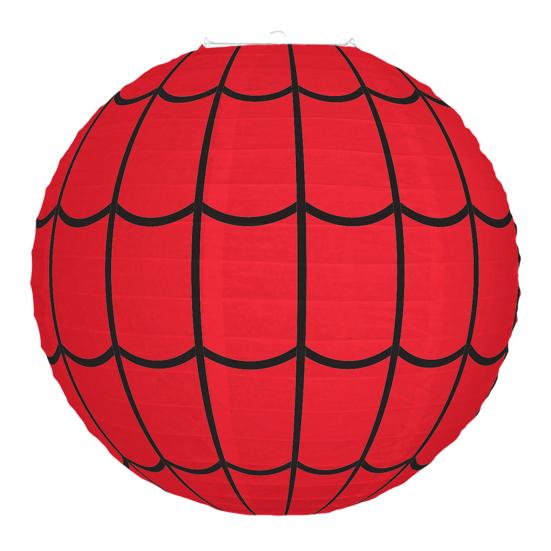 Spider Web Paper Lantern Hanging Red Spider Web Round Lantern Decoration for Halloween Home Party Decor
