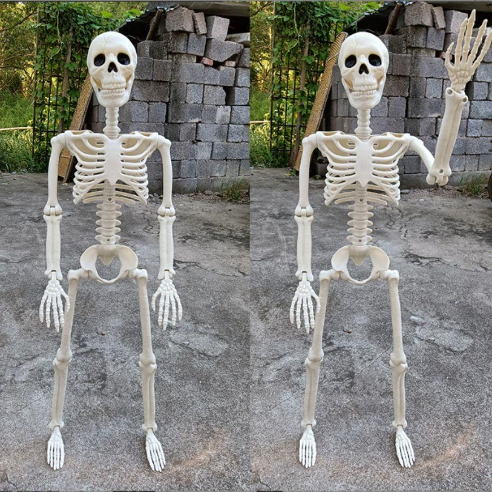 40 CM Halloweenowy Ludzki Szkielet Plastikowy Model Kości Kreatywna Figurka Ciała Zewnętrzna Wewnętrzna