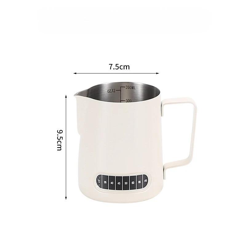 Coffee Milk Frother Jug Temperature Sensing Patch Stainless Steel Accurate Scale Volume Control Advanced Professional CoffeeTool