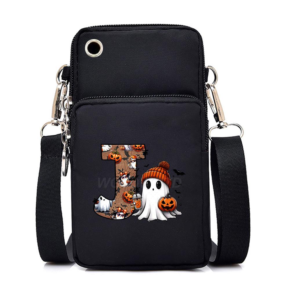 Halloween cute little ghost 26 letter messenger bag multi-function go out portable mobile phone bag