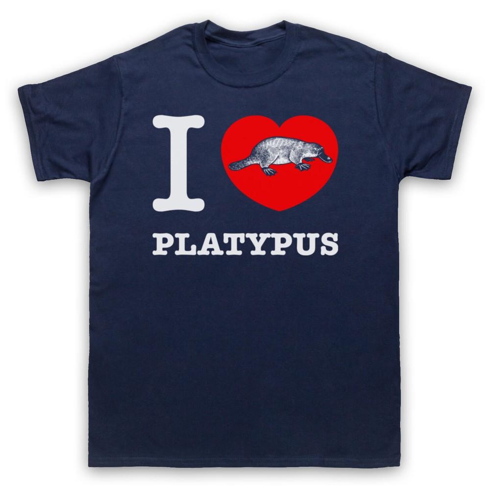 I Love Platypus Duck Billed Animal Rights Lover Mens And Womens T-Shirt S