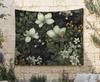 Art Nouveau Wildflowers Tapestry Dark Cottagecore Wall Hanging Flowers Wall Decor Nature Botanical Background Cloth Vintage Aesthetic