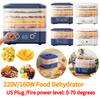 Food Dehydrator 220V Temperature Adjustable 0-70 Degree Fruit Jerky Maker Food Dryer for Fruits Meat Vegetables Candy & Snacks