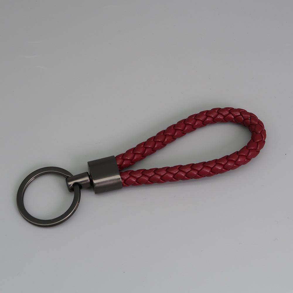 Плетеный кожаный брелок с пряжкой из цинкового сплава