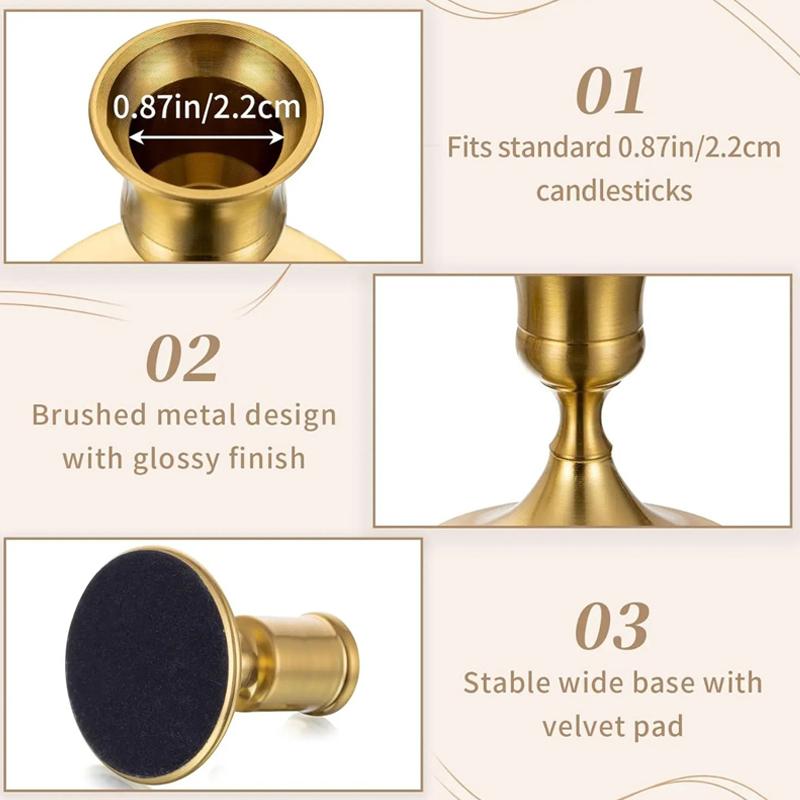 Vintage And Elegant Aluminum Tabletop Candlesticks Suitable For Valentine'S Day And Wedding Decorations
