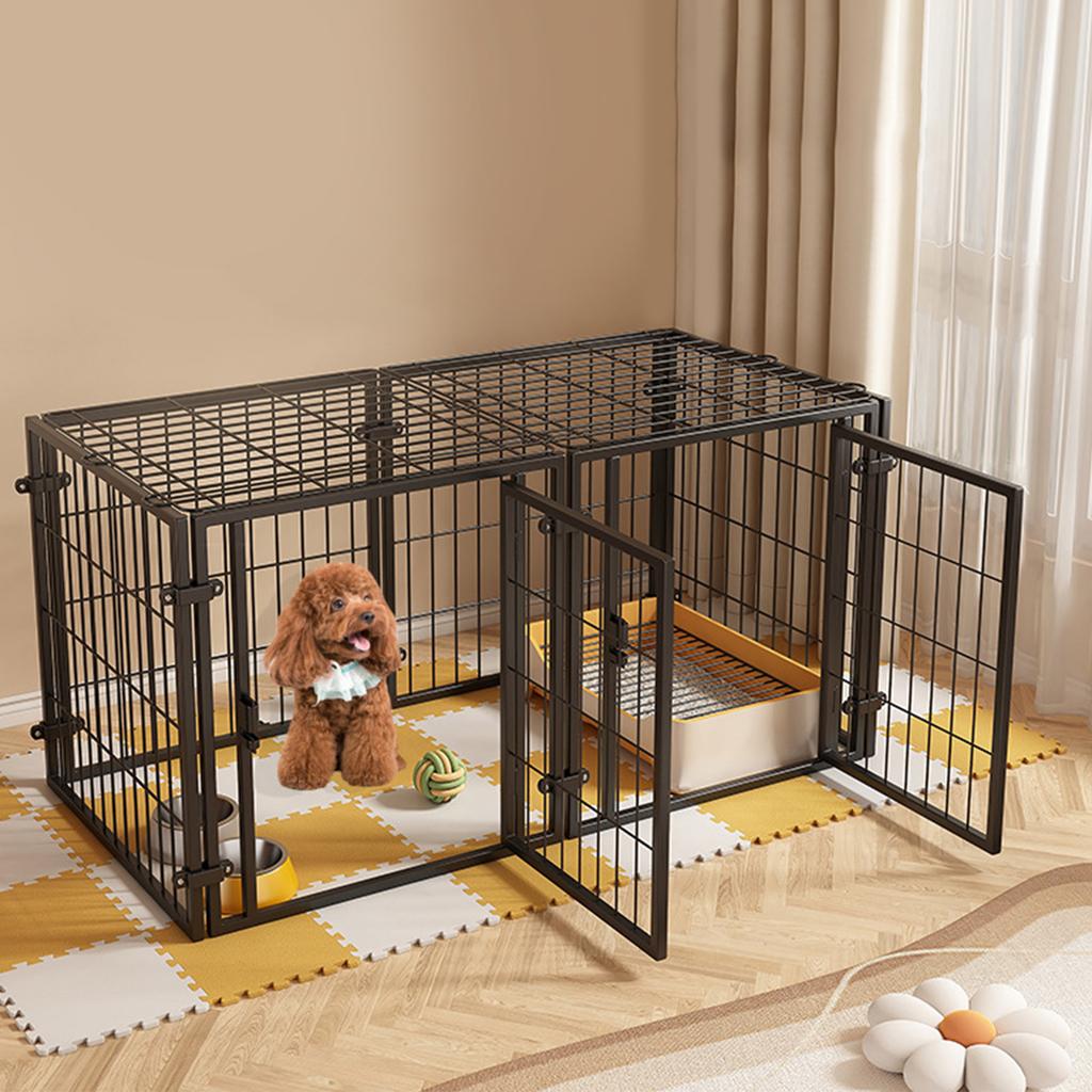 48 Inch Puppy Playpen Easy Assemble Heavy Duty Wire Dog Crates with Door Dogs Cage Kennel Stackable for Puppies and Small Dog