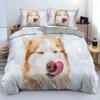 3D Dog King Queen Duvet Cover Funny Puppy Bedding Set For Kids Teens Adults Lovely Pet Animal Black 2/3pcs Polyester Quilt Cover