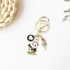 Llavero de Año Nuevo con forma de corazón de panda, colgante con los mejores deseos, clip de langosta pulido, ligero, para bolso de hombro, mochila escolar, decoración, llavero colgante.