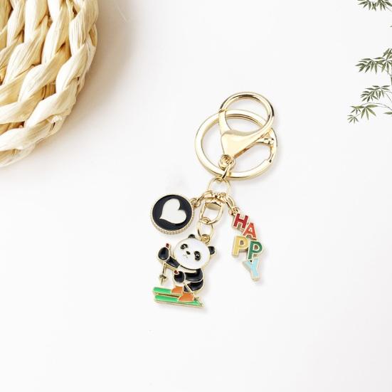 Nieuwjaar sleutelhanger Panda hart hanger beste wensen gepolijst kreeft clip lichtgewicht schoudertas schooltas decoratie hanger sleutelhanger