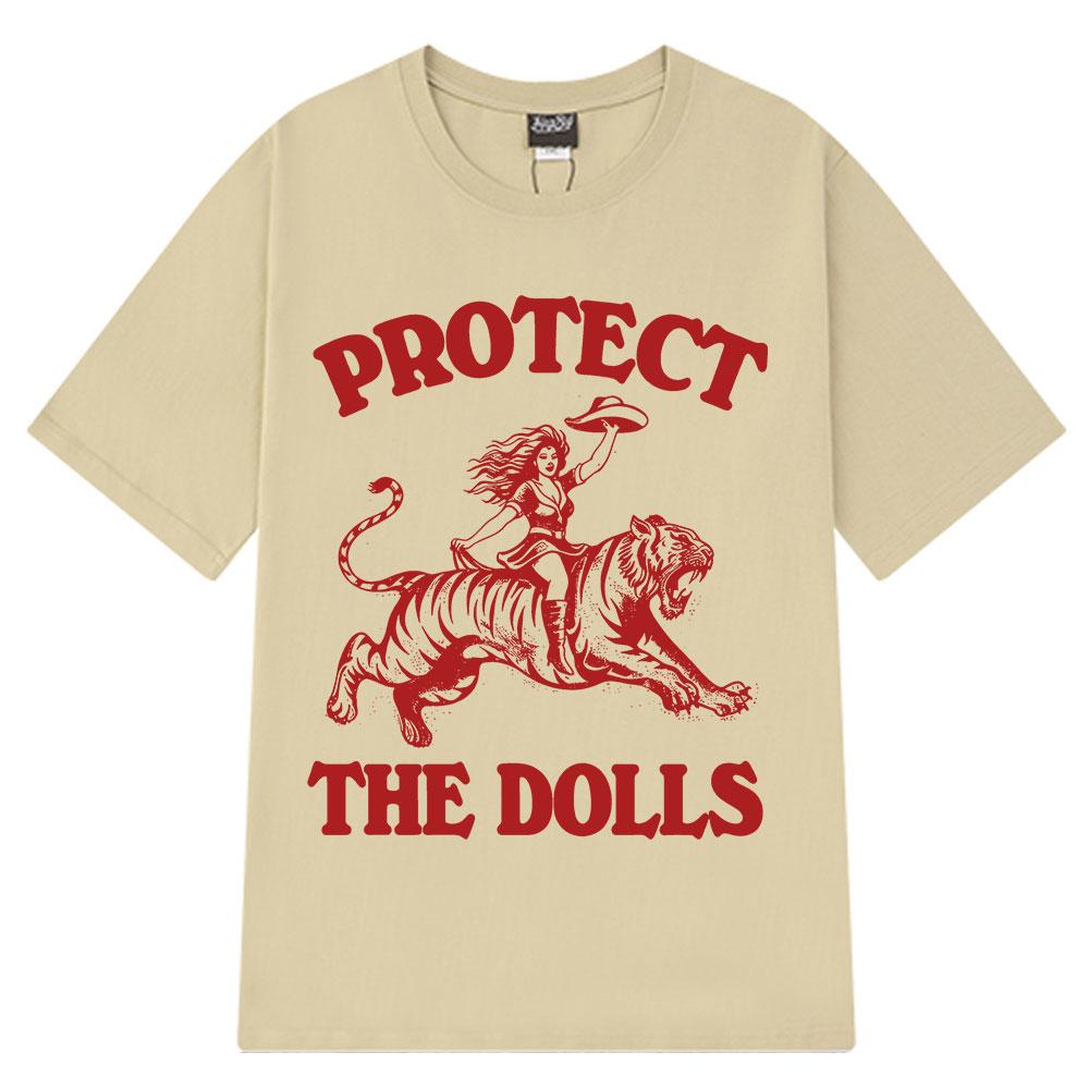 2025 Summer Cute Cowgirl Riding Tiger Funny Meme Mens Women Aesthetic Short-sleeved Cotton Retro Casual T-shirt Y2k S