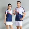 Badminton Clothes Outfit Short Sleeve Updated Blue Color Gentlemen's and Ladies's Quick-Drying Summer Table Tennis Wear Training Com Practical Use