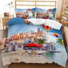 3D Architectural Landscape Home Bedding Set Single Bed Double Bed Full Size Pillowcase and Quilt Cover 2/3pcs Gift