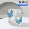 200Ml Butterfly Crystal Glasscup Ins Transparent Beer Juice Milk Glass New Home Exquisite Irregular Whiskey Decorative Glass