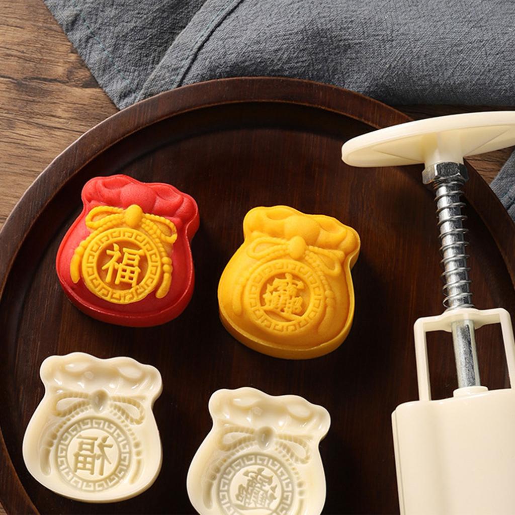 50g Durable Mooncake Mold Blessing Bag Shape Mung Bean Cake Molds Plastic Material DIY Mooncake Tools for Kitchen Baking