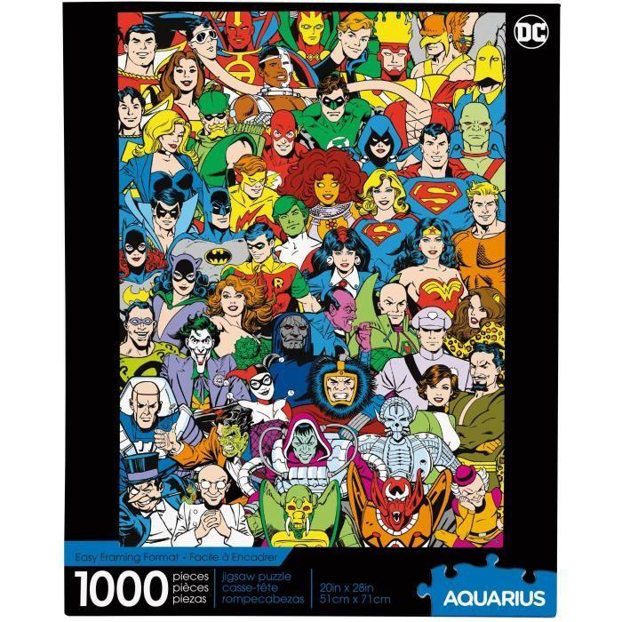 Puzzle 1000 pièces DC Comics Rétro Cast - Aquarius - Cinéma et publicité - Jaune - Mixte