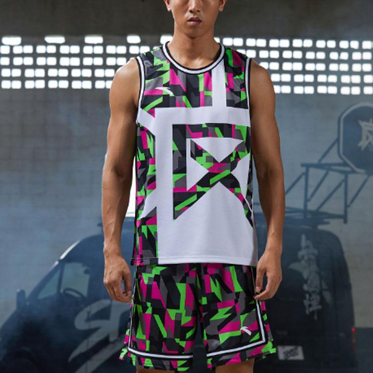 Anta Color Block Breathable Basketball Jersey And Shorts Set Men Sportswear Multicolor 152021202-4