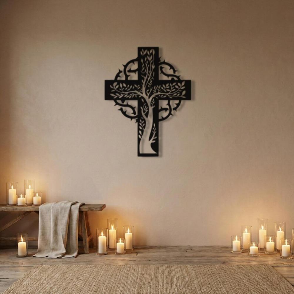 Metal Tree of Life Wall Cross Christian Rustic Home Decor