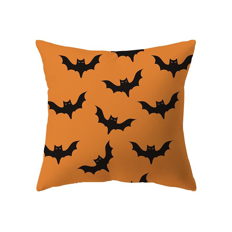 Halloween Theme Horror Pumpkin Black Cat Print Pattern Cushion Cover Home Living Room Sofa Decoration Pillow Pillow Cover