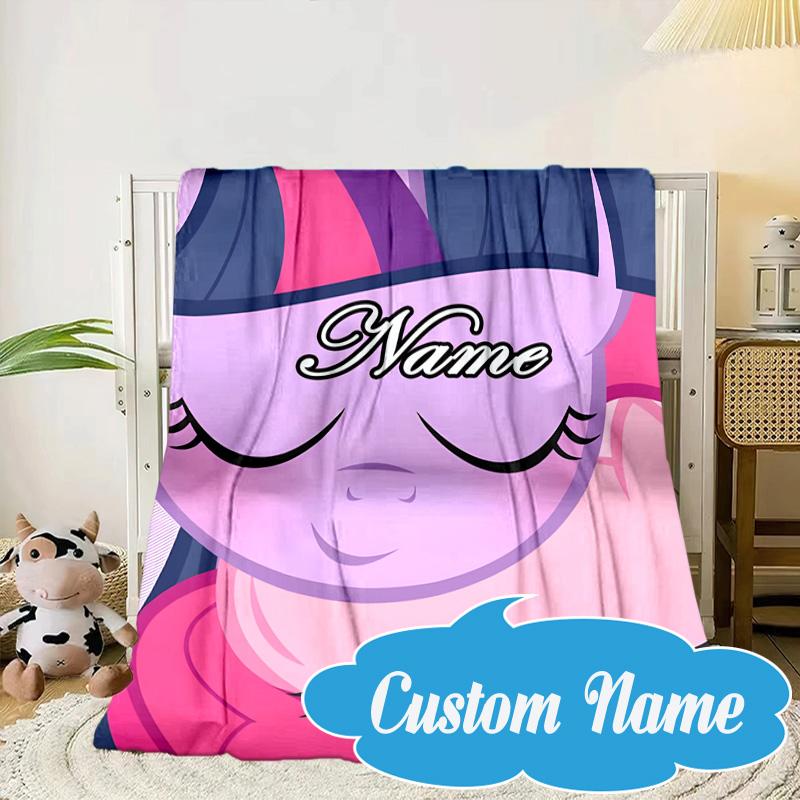 Custom Name Pinkie Unicorn Journal Blanket bed sofa Blanket Flannel Blanket for Camping, Hiking, Picnic Essentials,gift for Fan family