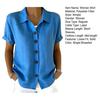 Women Tops Lapel Short Sleeve Buttons Placket Shirt Tops Pure Color Loose Fit Casual Style Shirt Home Dates Versatile Wear