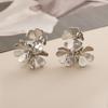 Luxury Niche Design Flower Earrings: Trendy Metal Style Studs, Elegant & Versatile for Women