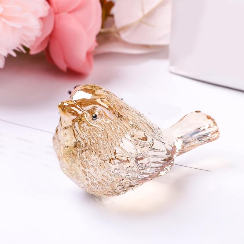 Colorful Crystal Bird Statue Handcrafted Desk Ornament For Home Decoration And Collectors