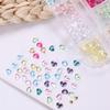 12 Grids 3D Colored Heart Shape Nail Art Charms Transparent Love Heart Resin Stones Jewelry Pearl Decor Manicure