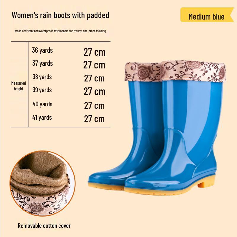 Damen Rutschfeste High-Top Regenstiefel - Warm, Gummi und Wasserdicht für Küche und Arbeit