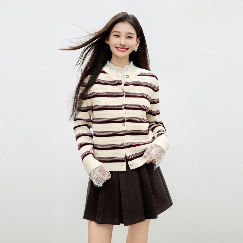 

Women s Striped Round Neck Knit Sweater XL