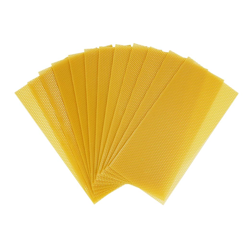 30 yellow honeycomb beeswax-coated sheets, waxed plastic portable deep frame honeycomb sheets