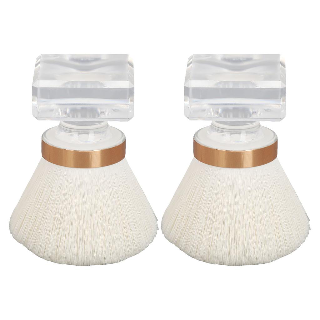 2Pcs Nail Dust Brush Portable Nail Cleaning Brush Artificial Fiber Nail Loose Powder Foundation