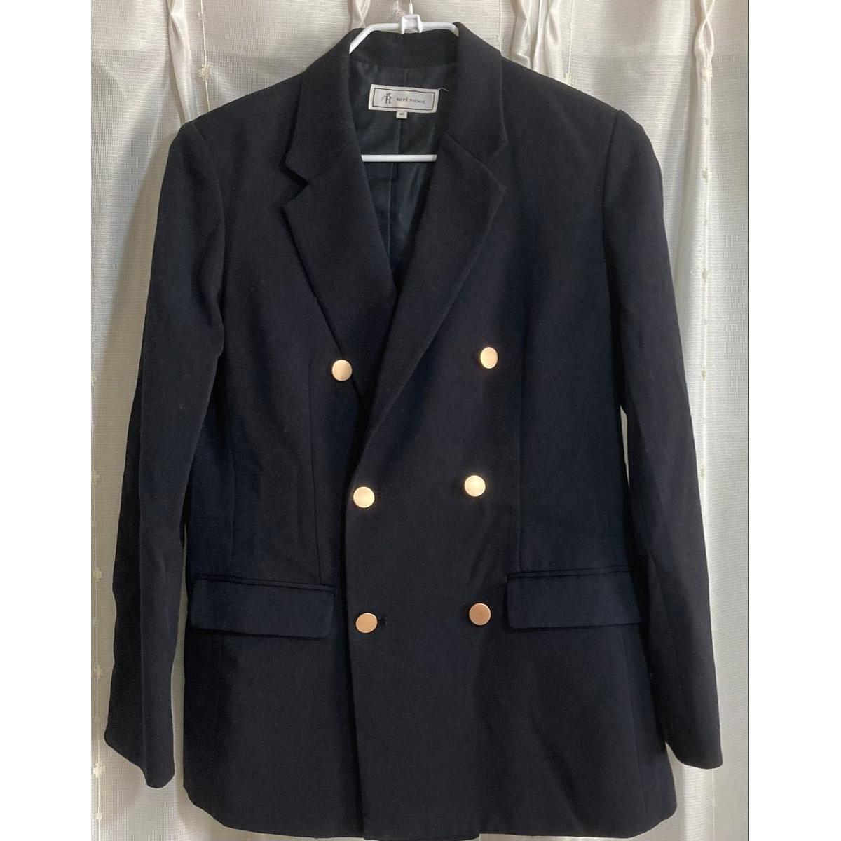 ROPE  PICNIC Double Breasted Jacket Gold Button Navy