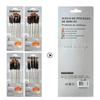 JOWOART Two-tone Nylon Hair Brush Pearl White Wood Pole for Oil Paint for Hair Watercolor Brush for Beginners 6 Pcs/set Art Paint Brush