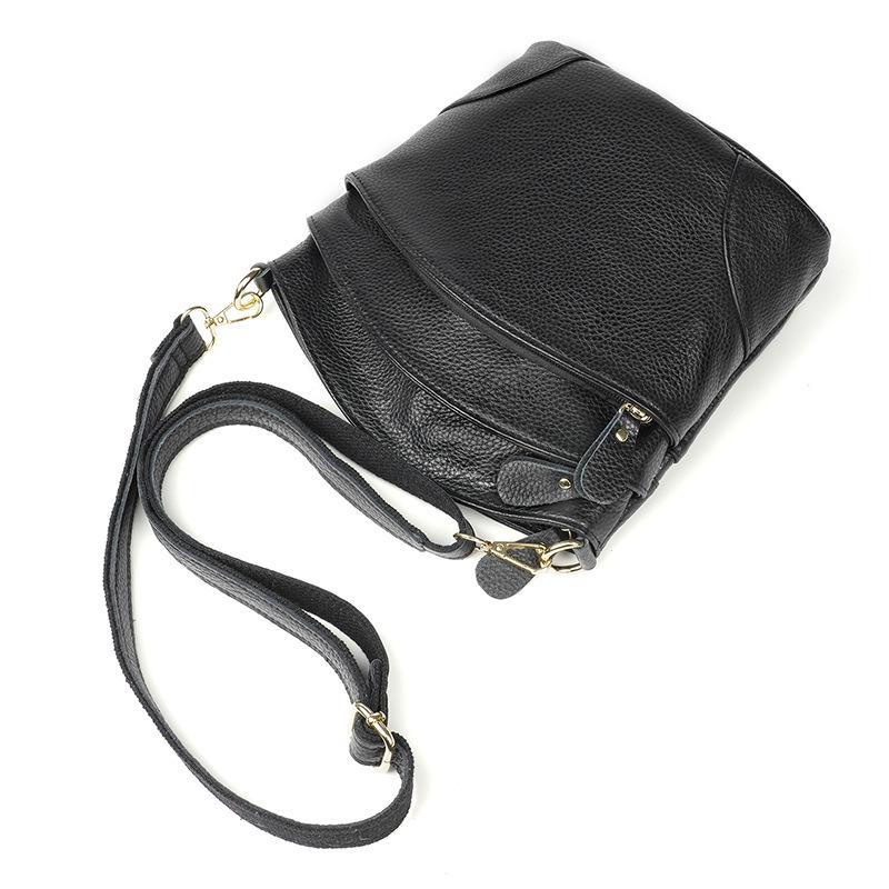 Women's Retro Cowhide Shoulder Bag - Fashionable Mid-Age Mother Genuine Leather Bucket Bag