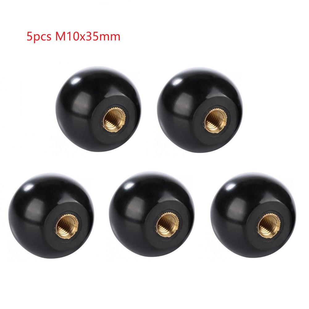 Reliable Bakelite Round Ball Knob 5Pcs Black Threaded Ball Design Suitable for Machinery and Electronic Equipment
