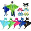 Dinosaur Cape & Hat with Mask for Kids' Performance, Halloween, or Christmas Cosplay