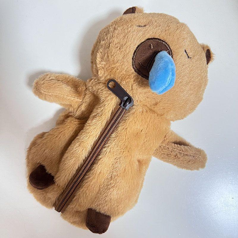 Capybara Plush Pen Bag With Cosmetic Storage For Girls And Students