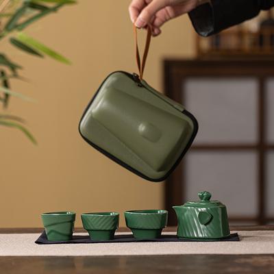 Ceramic Zongzi Kuaike Cup Outdoor Portable Travel Tea Set One Pot Three Cups Creative Dragon Boat Festival Gifts