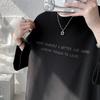 Men's Summer Breathable Short Sleeve Round Neck Vintage Letter Print T Shirt